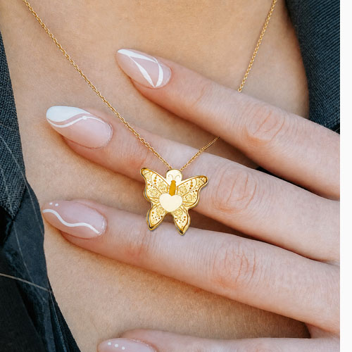 Pure Titianium Butterfly Pendant for resonate body's nature frequency